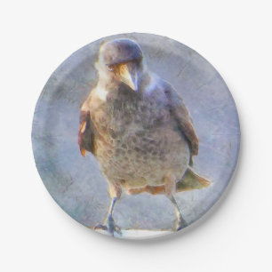Jackdaw Watercolor Pappteller