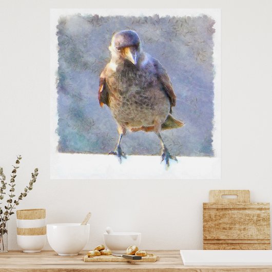 Jackdaw Watercolor Poster (Küche)