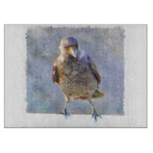 Jackdaw Watercolor Schneidebrett