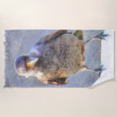Jackdaw Watercolor Strandtuch (Vorderseite)