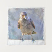 Jackdaw Watercolor Wandteppich (Vorderseite (Horizontal))