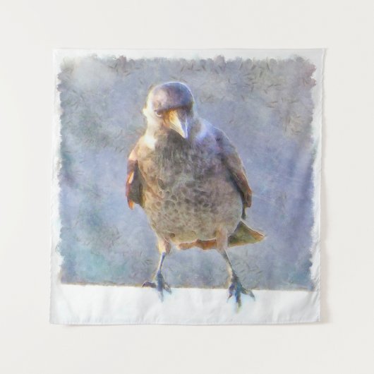 Jackdaw Watercolor Wandteppich (Vorderseite (Horizontal))