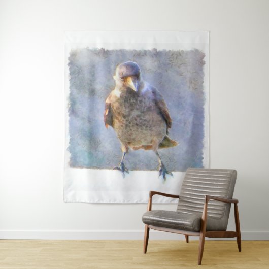 Jackdaw Watercolor Wandteppich (Beispiel)