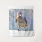 Jackdaw Watercolor Wandteppich (Vorderseite)