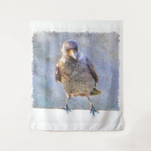 Jackdaw Watercolor Wandteppich (Vorderseite)