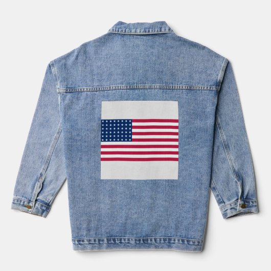 Jacke aus Jeans für Frauen, US-Flagge (Jacket) (Rückseite)