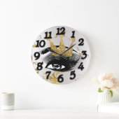 Jacke Princess Of Lashes Silver Grey Gold Marble Große Wanduhr (Zuhause)