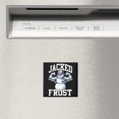 Jacked Frost Muscular Snowman Vintage Gym Magnet (In Situ (Geschirrspüler))