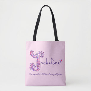Jackeline Namen- und Bedeutungsmonogrammtasche Tasche