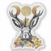 Jackelope Moon Goddess Sticker (Vorderseite)