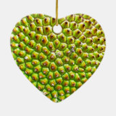 Jackfruit Dble-versah Herz Ornanent mit Seiten Keramik Ornament (Hinten)