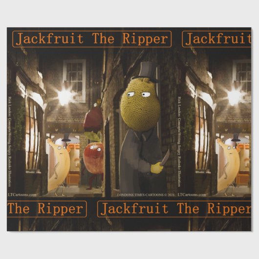 Jackfruit The Ripper Funny Rick London Geschenkpapier (Flach)