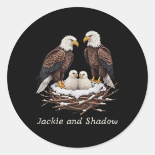 Jackie and Shadow Bald Eagle Fan Club Vintages Leb Runder Aufkleber