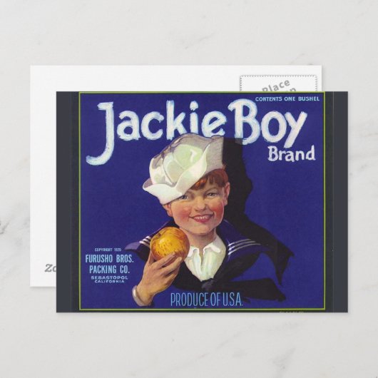 Jackie Boy Postkarte (Vorne/Hinten)