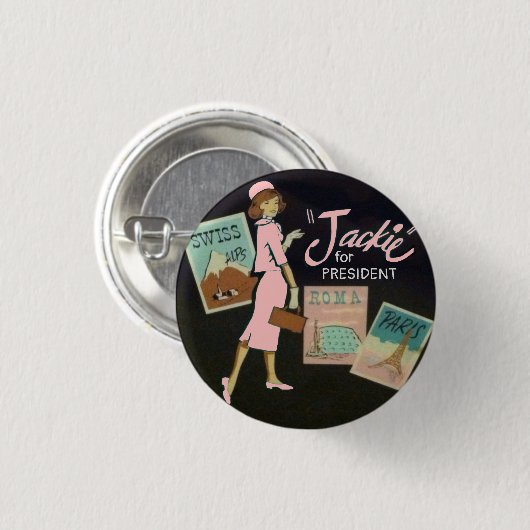 Jackie Kennedy für Präsident Button (Vorne & Hinten)
