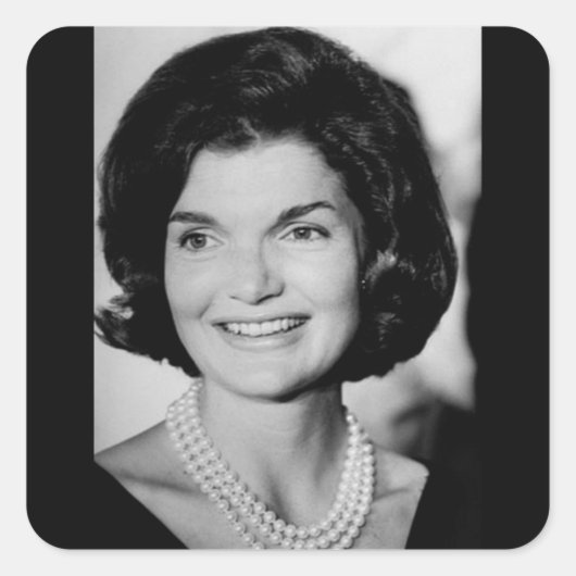 Jackie Kennedy Quadratischer Aufkleber (Vorderseite)