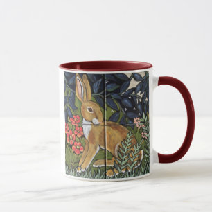 Jackkaninchen im Blumengarten, Fliesendesign-Tasse Tasse