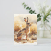 Jackkaninchen in der Wüste Brush Southwestern Postkarte (Stehend Vorderseite)