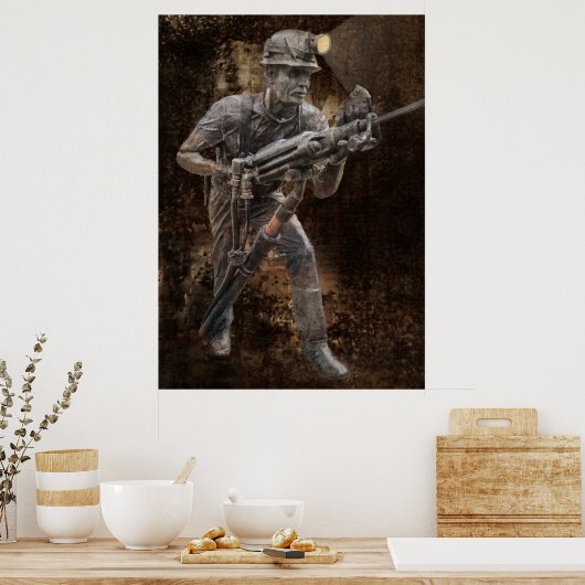 JACKLEG DRILLING VON MINER POSTER (Küche)