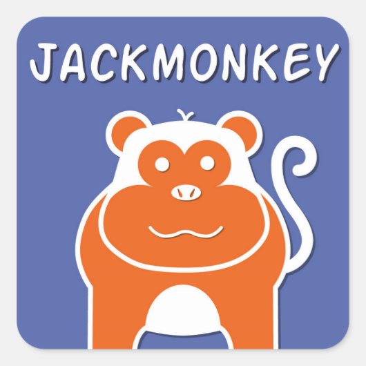 JackMonkey | Jahr des Affen 2016 Quadratischer Aufkleber (Vorderseite)