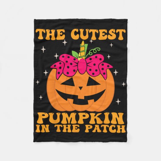 Jackolantern Halloween Pumpkin Unicorn Girl Toddle Fleecedecke (Vorderseite)