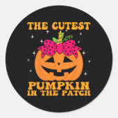 Jackolantern Halloween Pumpkin Unicorn Girl Toddle Runder Aufkleber (Vorderseite)