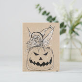 Jackolatern Fairy Halloween Postcard Postkarte (Stehend Vorderseite)