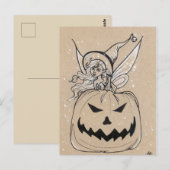 Jackolatern Fairy Halloween Postcard Postkarte (Vorne/Hinten)