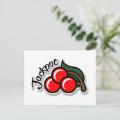Jackpot Cherries Postcard (hell) Postkarte (Stehend Vorderseite)