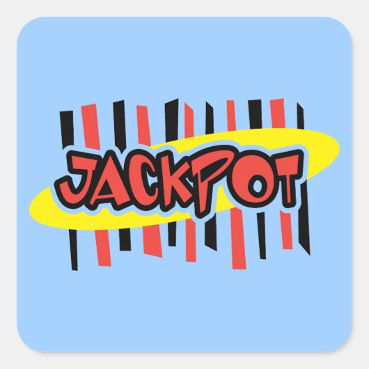 Jackpot-Gewinner - Retro-Gambling-Stil Quadratischer Aufkleber (Vorderseite)