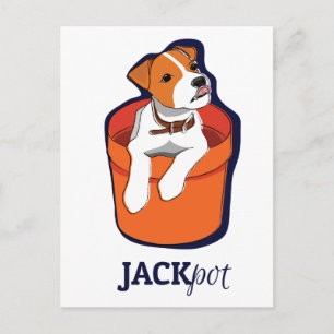 "Jackpot-" Jack-Russell-Terrier-Karte Postkarte