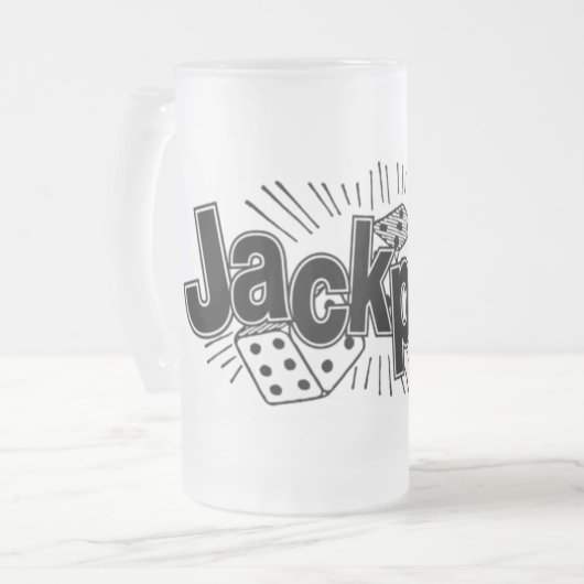 Jackpot Mattiert Glass Beer Tasse (Vorderseite Links)