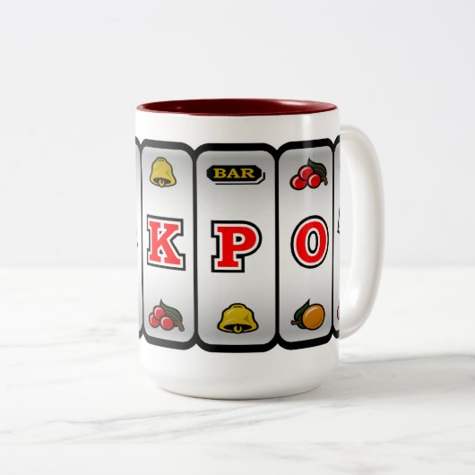 Jackpot-Schlitz-Maschinen-Tasse Zweifarbige Tasse (VorderseiteRechts)