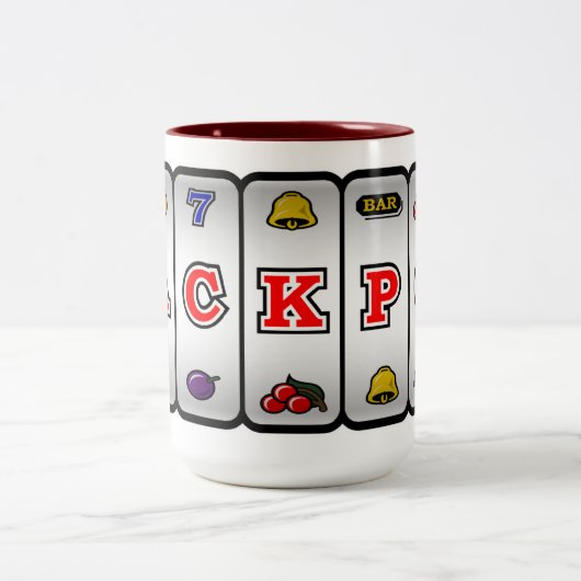 Jackpot-Schlitz-Maschinen-Tasse Zweifarbige Tasse (Mittel)