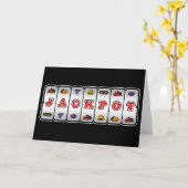 Jackpot-Spielautomat-Gruß-Karte (dunkel) Karte (Gelbe Blume)