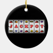 Jackpot-Spielautomat-Verzierung (dunkel) Keramikornament (Hinten)