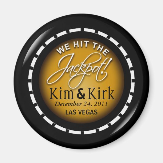 Jackpot! Vegas Newlyweds Casino Magnet (Vorne)