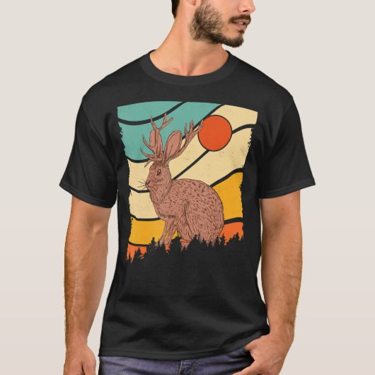 Jackrabbit Desert Sunset Mountain Cactus Sunshine T-Shirt (Vorderseite)