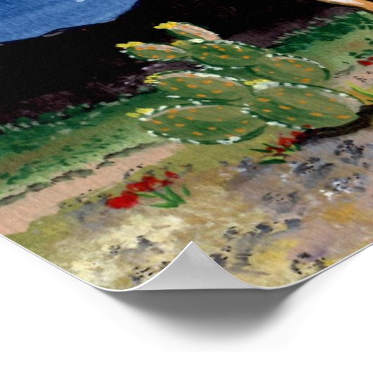 Jackrabbit Familienwüste Moon Night Poster (Ecke)