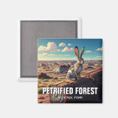 Jackrabbit im versteinerten Wald-Nationalpark Magnet (Vorderseite/Rückseite)