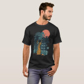 Jackrabbit Pine Tree Sky Vögel fliegen T-Shirt (Vorne ganz)