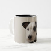 Jackrussell-Terrier Zweifarbige Tasse (Vorderseite Links)