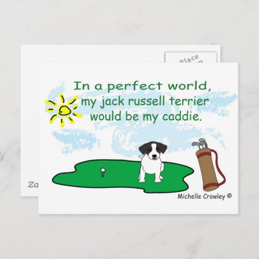 JackRussellBlk Postkarte (Vorne/Hinten)