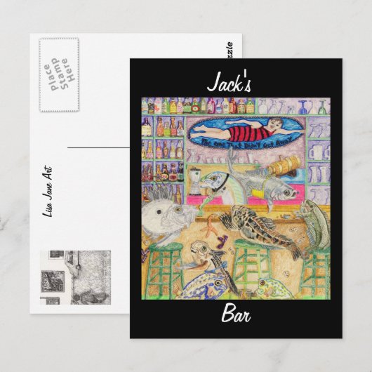 Jacks Bar, oder "Der, der nicht weggekommen ist" Postkarte (Vorne/Hinten)