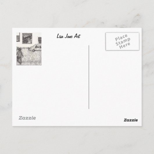 Jacks Bar, oder "Der, der nicht weggekommen ist" Postkarte (Rückseite)