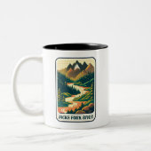 Jacks Fork River Missouri Colors Zweifarbige Tasse (Links)