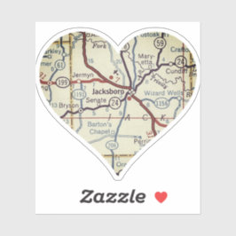 Jacksboro TX Retro Map Aufkleber