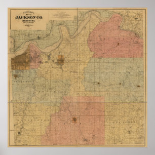 Jackson County, Missouri Antike Karte Poster