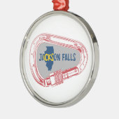 Jackson Falls Illinois Rock Climbing Carabiner Ornament Aus Metall (Links)