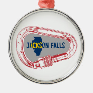Jackson Falls Illinois Rock Climbing Carabiner Ornament Aus Metall
